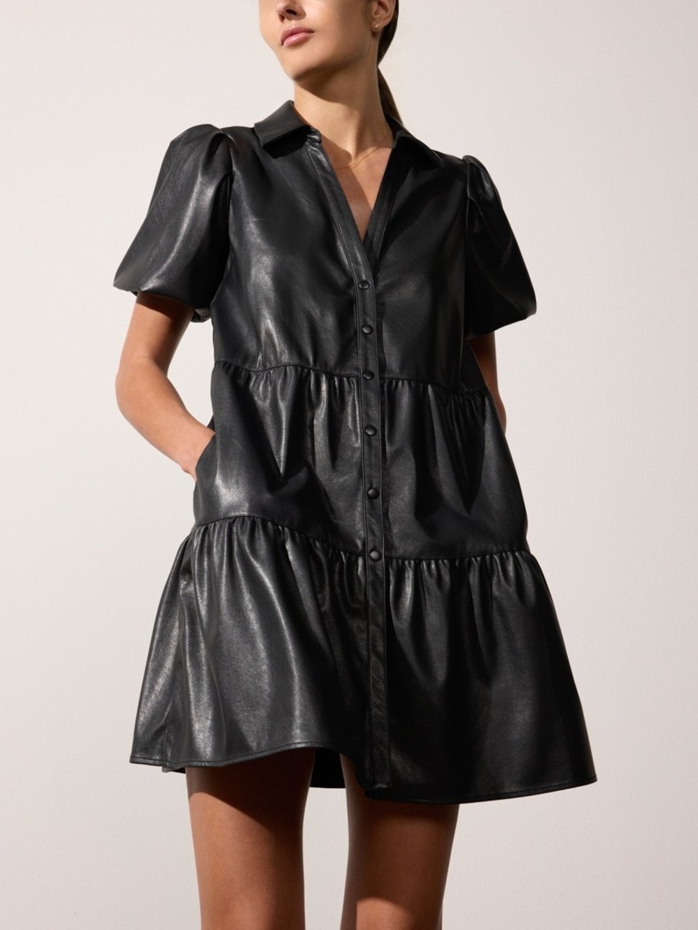 The Havana Vegan Leather Mini Dress
Soft Vegan - NWT